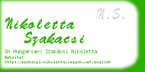 nikoletta szakacsi business card